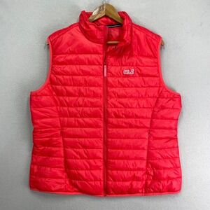 Jack Wolfskin Pilvi Down Vest‎ Womens XXL Sunset Coral Sleeveless Puffer Jacket